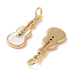 Brass Micro Pave Clear Cubic Zirconia Pendants&nbsp;KK-B102-21G