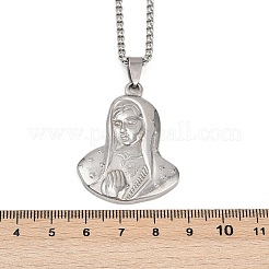 Virgin 201 Stainless Steel Pendant Necklaces for Men Women&nbsp;NJEW-K283-17P