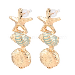 Alloy Enamel Stud Earrings&nbsp;EJEW-Z172-04G