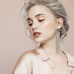 2 Pairs 2 Colors Alloy Hollow Star Dangle Stud Earrings&nbsp;EJEW-AN0003-77