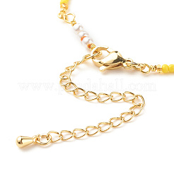 Imitation Pearl & Glass Seed Beaded Chain Bracelet for Women&nbsp;BJEW-JB07741