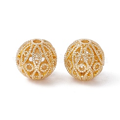 Brass Hollow Beads&nbsp;KK-P219-02G