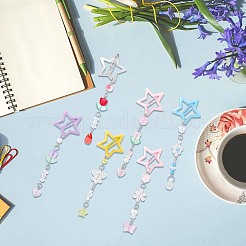 6Pcs 6 Colors Star Iron & Plastic Snap Hair Clips&nbsp;PHAR-CP0001-27