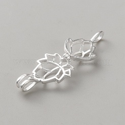 925 Sterling Silver Cage Pendants&nbsp;STER-WH0002-14