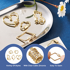 5Pcs 5 Styles Brass Screw Carabiner Lock Charms&nbsp;KK-FW0001-12