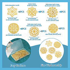 48Pcs 6 Styles Rack Plating Iron Filigree Joiners&nbsp;IFIN-TA0001-65