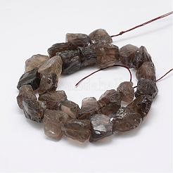 Raw Rough Natural Smoky Quartz Beads Strands&nbsp;G-E343-07