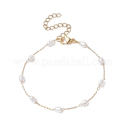 Glass Pearl Link Chain Bracelet&nbsp;BJEW-JB09238