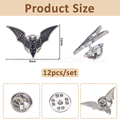 12Pcs Bat Enamel Pins&nbsp;JEWB-FH0002-63