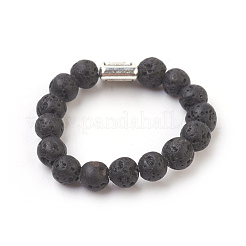Natural Lava Rock Stretch Finger Rings&nbsp;RJEW-JR00221-01
