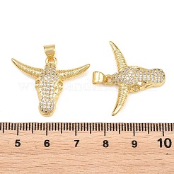 Brass Pave Clear Cubic Zirconia Pendants&nbsp;KK-L275-39G