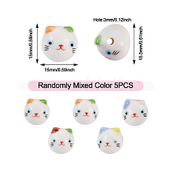 5Pcs Printed Handmade Porcelain Ceramic Beads&nbsp;PORC-TADJ0001-02
