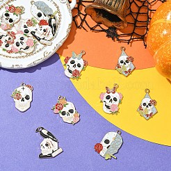14Pcs 7 Styles Halloween Alloy Pendants&nbsp;ENAM-YW0004-69