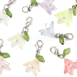 8Pcs 8 Colors Flower Acrylic Pendant Decorations&nbsp;HJEW-FS00034-01