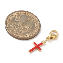 Brass Enamel Cross Pendant Decorations&nbsp;HJEW-JM04083