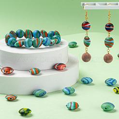 40Pcs 4 Colors Handmade Frosted Lampwork Beads&nbsp;LAMP-LS0001-06