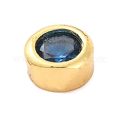 Rack Plating Flat Round Brass Micro Pave Cubic Zirconia Cabochons&nbsp;KK-F874-03G-11