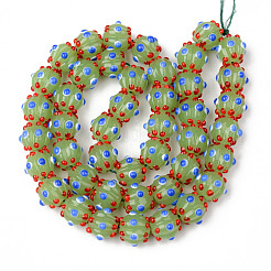 Handmade Lampwork Beads Strands&nbsp;LAMP-N021-007E