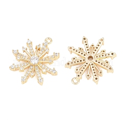 Christmas Brass Micro Pave Clear Cubic Zirconia Pendants&nbsp;KK-H287-05G