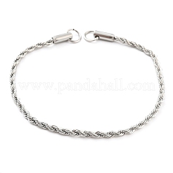 Tarnish Resistant 304 Stainless Steel Twisted Bracelet Makings&nbsp;STAS-P333-20P