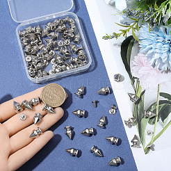50Pcs Zinc Alloy Spikes Screwback Studs&nbsp;FIND-GF0008-53C
