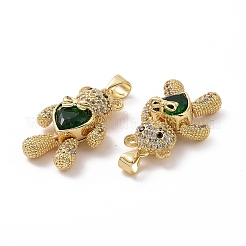 Brass Cubic Zirconia Pendants&nbsp;KK-G453-03G