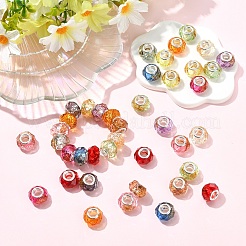 60Pcs 12 Colors Transparent Resin Rondelle European Beads&nbsp;RESI-YW0006-15