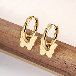 Elegant Butterfly 201 Stainless Steel Hoop Earrings&nbsp;OL2798