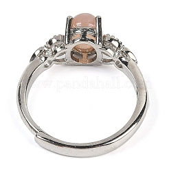 Oval Natural Sunstone Adjustable Rings&nbsp;RJEW-Q819-01P-05