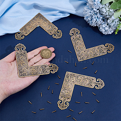 4Pcs Brass Corner Protector for Cabinet Furniture&nbsp;KK-PH0014-18AG