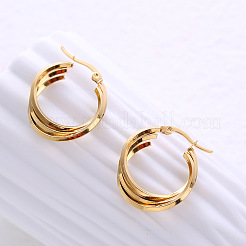 Stainless Steel Triple Twist Hoop Earrings&nbsp;LZ5843