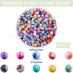 500Pcs Opaque Acrylic Beads&nbsp;SACR-SP0001-09