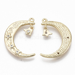 Brass Micro Pave Cubic Zirconia Pendants&nbsp;LS-KK-T062-02G-NF