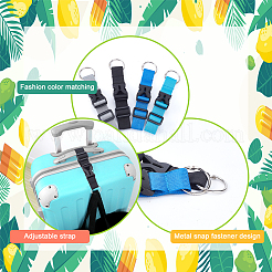 4Pcs 4 Style Nylon Adjustable Add-A-Bag Luggage Strap & Polyester Luggage Straps&nbsp;FIND-PH0007-06