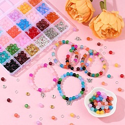 DIY Glass Round Beads Bracelets Making Kits&nbsp;DIY-YW0012-08