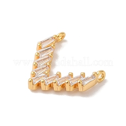 Brass Micro Pave Clear Cubic Zirconia Charms&nbsp;X-KK-M294-23G