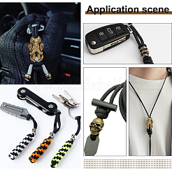 Outdoor EDC Tool Brass Parachute Rope European Beads&nbsp;KK-WH0066-03AB