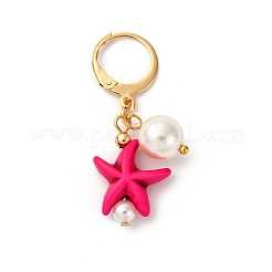 Starfish Synthetic Turquoise Pendant Decoration&nbsp;HJEW-TA00345