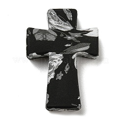 Cross with Flower Silicone Focal Beads&nbsp;SIL-G006-02G