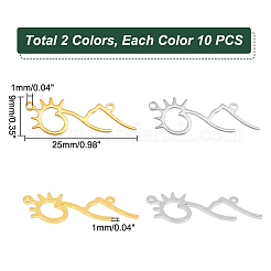 20Pcs 2 Colors 304 Stainless Steel Connector Charms&nbsp;STAS-UN0043-14