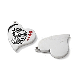 304 Stainless Steel Enamel Pendants&nbsp;STAS-M102-13P-02