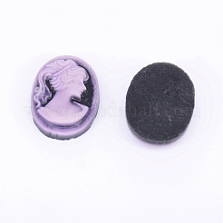 Resin Cameo Lady Head Cabochons&nbsp;CRES-WH0002-01C