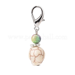 Halloween Synthetic Magnesite Skull Pendants Decorations&nbsp;HJEW-JM00818