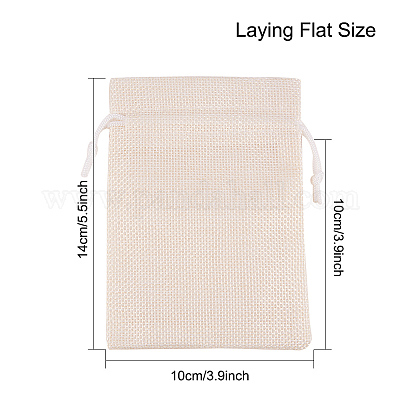 Burlap Packing Pouches Drawstring Bags&nbsp;ABAG-BC0001-05B-14x10-1