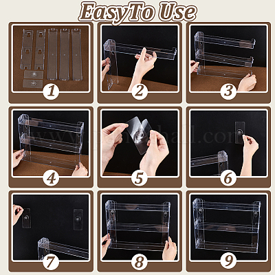 3-layered Transparent Plastic Storage Riser Holders&nbsp;ODIS-WH0025-275-1