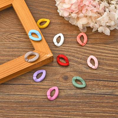 Opaque Spray Painted Acrylic Linking Rings&nbsp;OACR-S036-001A-I-2-1