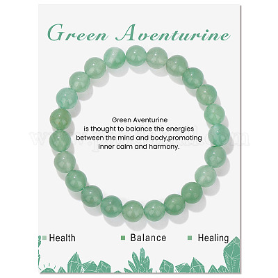 Synthetic Green Aventurine Beaded Stretch Bracelets&nbsp;PW-WG7FE75-07-1-1
