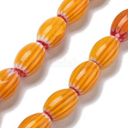 Handmade Millefiori Lampwork Beads Strands LAMP-F035-12J-1