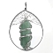 Copper Wired Natural Green Aventurine Pendants, Oval, 69x50mm