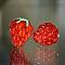 Handmade Lampwork Beads, Fruit, Raspberry, 18~21x15~18mm, Hole: 1.8mm